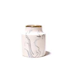 Marbled Bud Vase IN Cream with Black Marbling and Gold