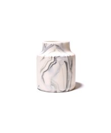Marbled Bud Vase IN Cream with Black Marbling and Matte