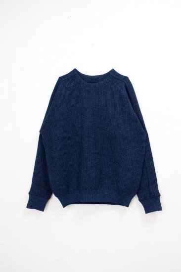 YANTOR / plating woolcotton wide sweater / blue