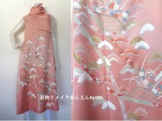 K様オーダー品 K様の訪問着から ワンピース & ストール ピンク系 K様オーダー品 K様の訪問着から ワンピース & ストール ピンク系