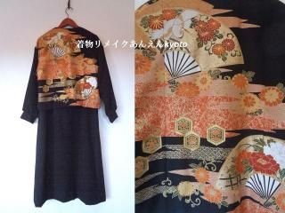 【Yosshii】着物リメイク　黒留袖　ボレロ　ショートジャケット　羽織 Yosshii】着物リメイク 黒留袖 ボレロ ショートジャケット 羽織