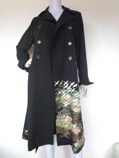 着物リメイク　トレンチジャケット　「菊花」 着物リメイク トレンチジャケット 「菊花」 | iichi 日々の暮らしを