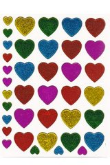 Glitter Sticker Sheet (Colorful Heart)【夏セール】