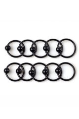 Stainless STシャツl Captive Beads Ring Body ピアス (Black)【夏セール】