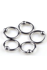 Stainless Steel Captive Beads Ring Body Pierce (Silver)【夏セール】