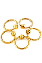 Stainless STシャツl Captive Beads Ring Body ピアス (Gold)【夏セール】