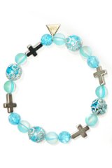 XTS Glitter Pastel Blue Cross Bracelet【夏セール】