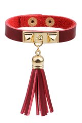 Leather Studs Tassel ֥쥹å RED 100߶ѰSALE