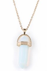Crystal Stone Necklace Hard Gold (White)【セール】