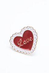 Lace Heart Pin Badge (Red)【夏セール】
