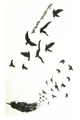 Birds And Feathers 2 Mini Tattoo ステッカー シール *sale_