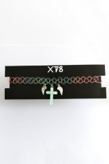 XTS Cross With Wings Tattoo Choker (Light Green)【夏セール】
