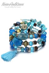 Spiral Beaded Bracelet (Blue)【セール】