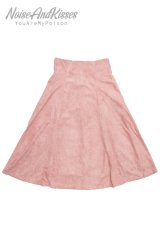 Fake Suede Flare Skirt (Pink)【セール】