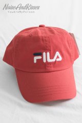 FILA LINEAR ロゴ LOW キャップ RED 赤 *sale_ [BF990円均一]