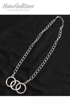 Triple Ring Chain ネックレス (Silver)【夏セール】