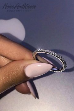 Stainless Steel Rhinestone Ring (Silver)【セール】