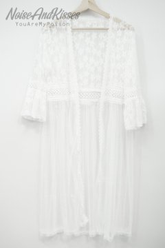 Lace Long Cardigan (White) *sale_