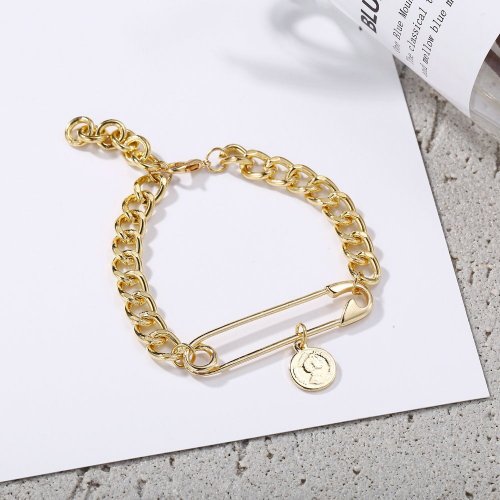 Safe Pin Chain Bracelet (Gold)【夏セール】