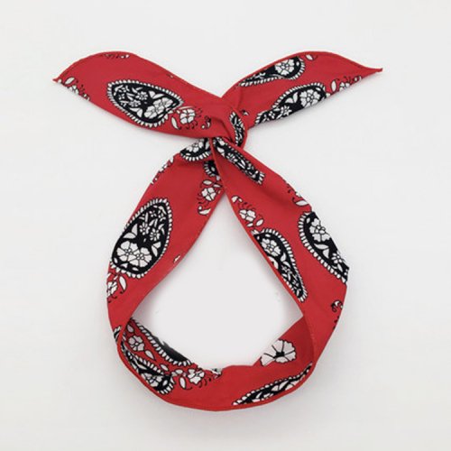 Wire In Hairband (Red Paisley)【夏セール】