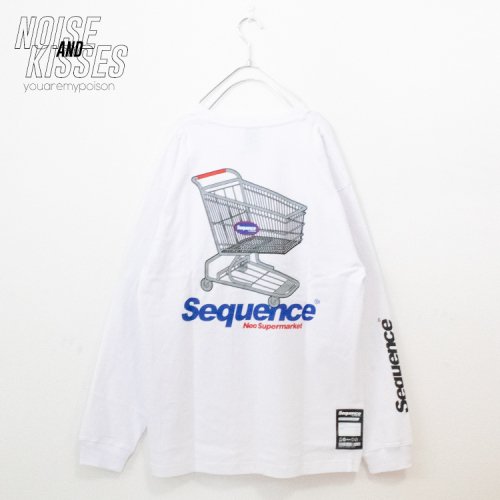 【均一セール】ショッピングカートプリント L/S T-shirt (White)