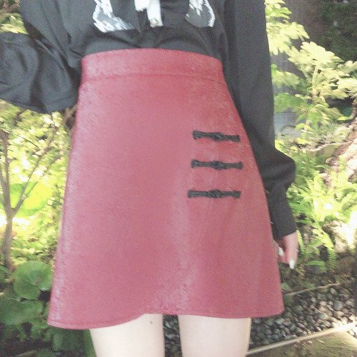 合皮チャイナミニスカート RED ［SALE］