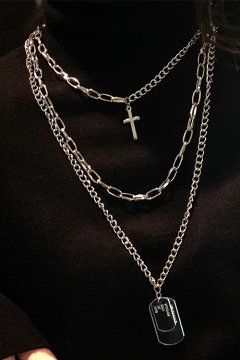3 Chain Necklace Set (Silver)