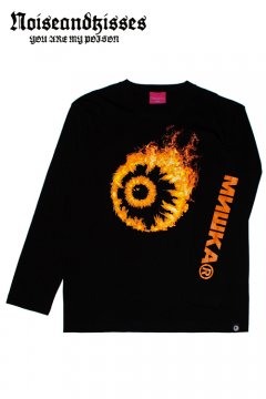 MISHKA FLAMING KEEP WATCH L/S Tシャツ Black/91523BLACK ［SALE］
