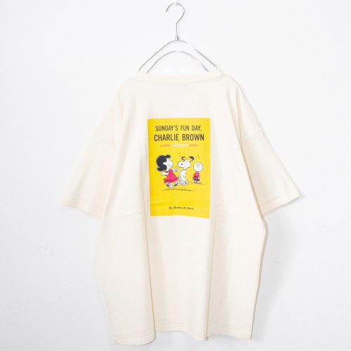 スヌーピー バックプリント オーバーサイズ Tシャツ WHITE ［SALE］