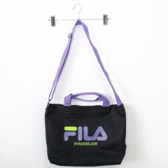 FILA x RADIO EVA Monogram Logo Tote Bag EVANGELION LIMITED BLACK SALE