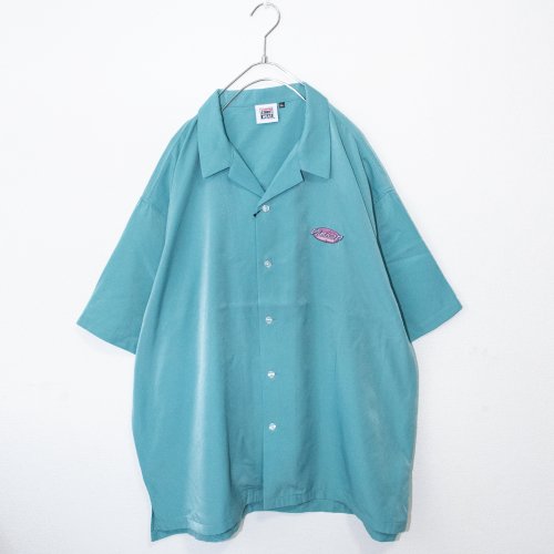 VISION STREET WEAR サークルロゴ刺繍 開襟半袖シャツ (Mint Blue)【22夏セール】