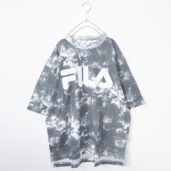 FILA ロゴプリント タイダイ 半袖Tシャツ (Gray)【22夏セール】