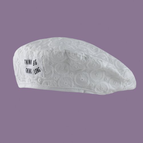 レースボディ ロゴパッチ ベレー 帽子 (White)【22夏セール】