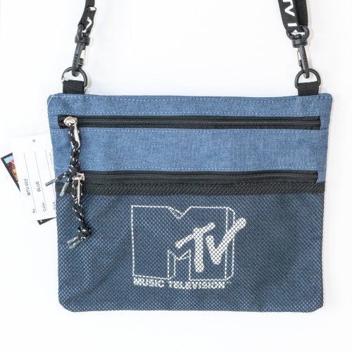 MTV ロゴテープ ショルダー サコッシュ [MTV-003] BLUE ［SALE］