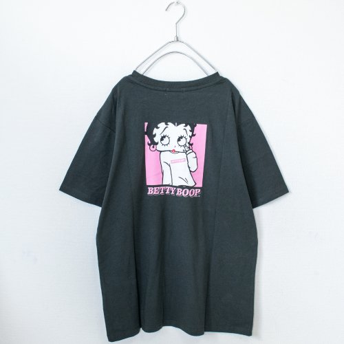 BETTY BOOP バックプリント 半袖Tシャツ (Charcoal)  [sale]