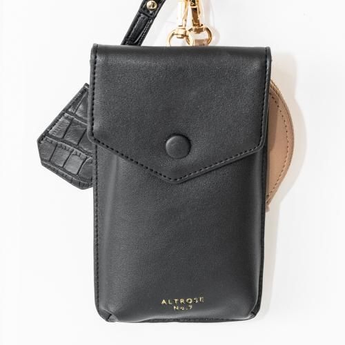 ★だみ【スマホショルダー／マルチケース】タンバリンチャコール×ブラック Mother garden スマホショルダー バッグ しろたん 黒 ショルダーバッグ