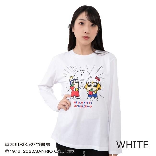 サンリオ×ポプテピピック キティちゃん ロンT WHITE［BLACK FRIDAY］ 1000円以下 -  NOISEANDKISSES｜トレンド通販のノイキス