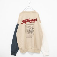 Kellogg's ケロッグ ロゴ刺繍裏毛クルーネック スウェットトップ (Mix)【夏セール】