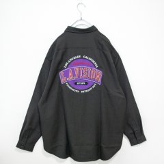 VISION STREET WEAR サークルロゴ刺繍 オーバーシャツ (Charcoal)【22夏セール】