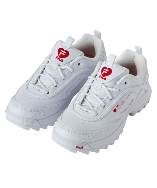 <img class='new_mark_img1' src='https://img.shop-pro.jp/img/new/icons8.gif' style='border:none;display:inline;margin:0px;padding:0px;width:auto;' />FILA フィラ Distorter Heart (White/FILA Red/Pink) スニーカーWSS21083128