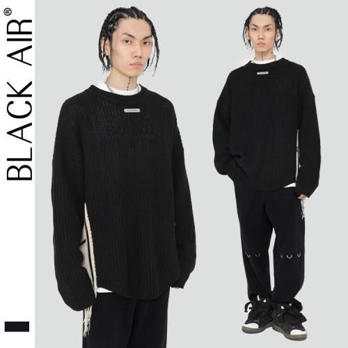 MADE EXTREME Black Air バイカラー BIGニット BLACK［新春SALE