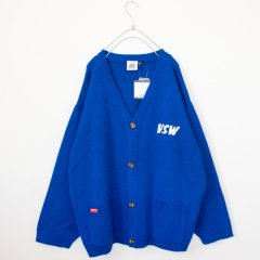 VISION STREET WEAR ジャガードロゴカーディガン (Blue)【22夏セール】