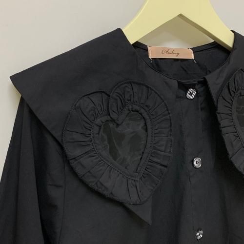 BABY ハートハート ブラウス 黒 Black クリーニング済み 美品 BABY,THE STARS SHINE BRIGHT ハートハートブラウス - BELSEL