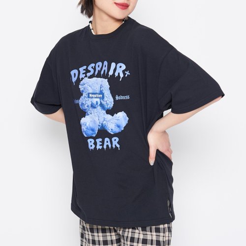Yamikuma 半袖Tシャツ (Black/Blue)