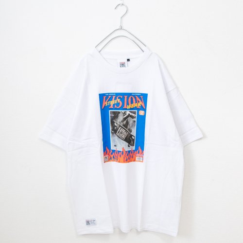 VISION STREET WEAR スケボーマガジンイラストTシャツ WHITE［SALE］