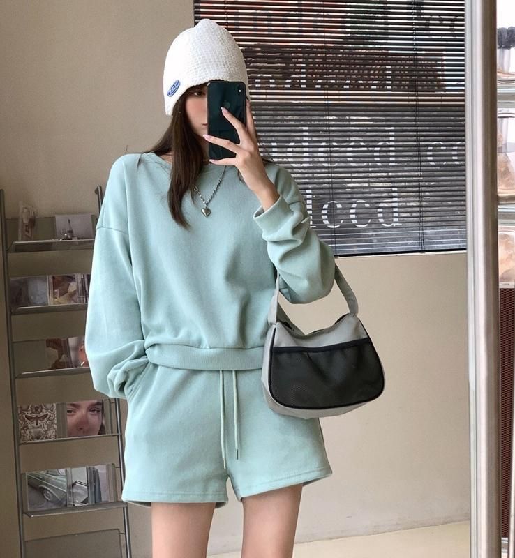 ショートパンツ スウェットトップス セットアップ Mint Green Noiseandkisses