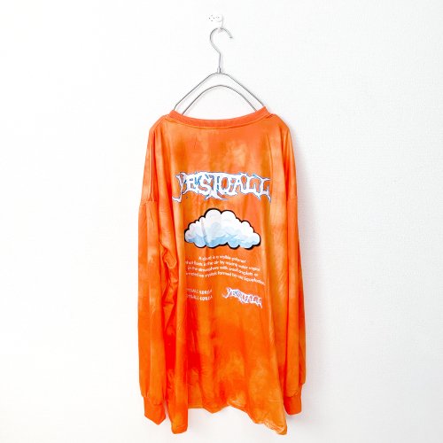 [ワケあり] タイダイ 雲デザインTシャツ (Orange) CT6053OR