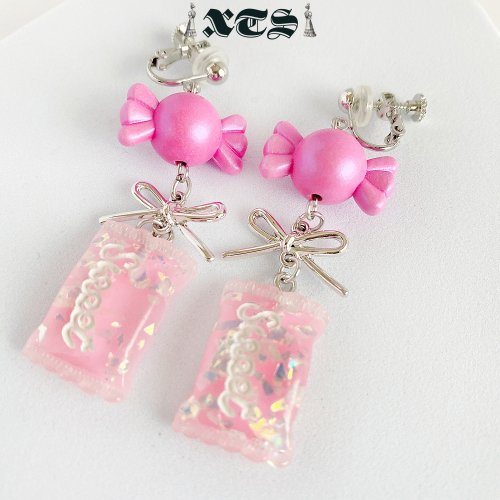 XTS Candy Sweet キャンディ イヤリング Hot Pink［SALE］