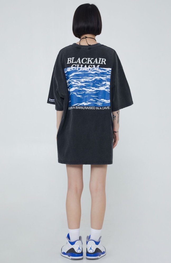 MADE EXTREME BLACK AIR オーシャン ロゴ 半袖Tシャツ BLACK［SALE