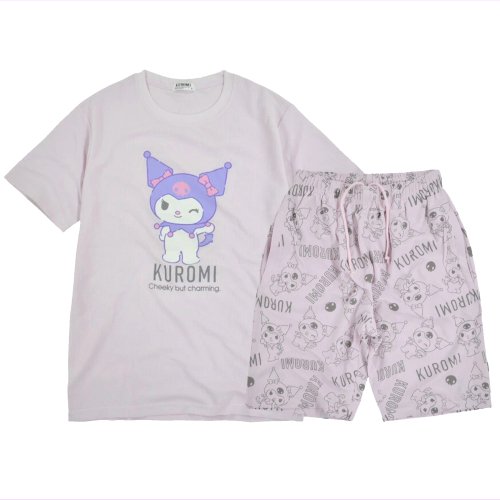 サンリオ クロミ ドライ ワッフル Tシャツ ハーフパンツ セット (Purple)